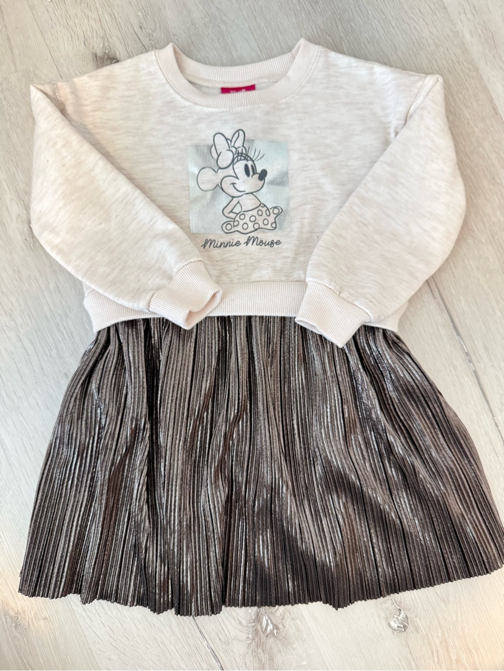 Disney Cream Minnie Mouse Sweatshirt with Silver Graphic